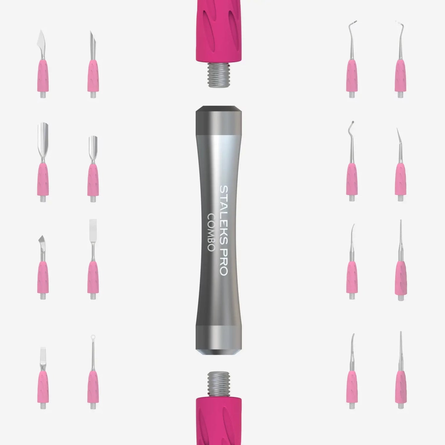 Mango Plateado para Repujador de Cutículas STALEKS UNIQ 10 – Compatible con Puntas Intercambiables