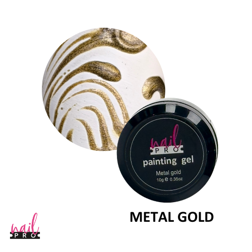 Gel Paint Metalizado Dorado Nail Pro 10 Gr