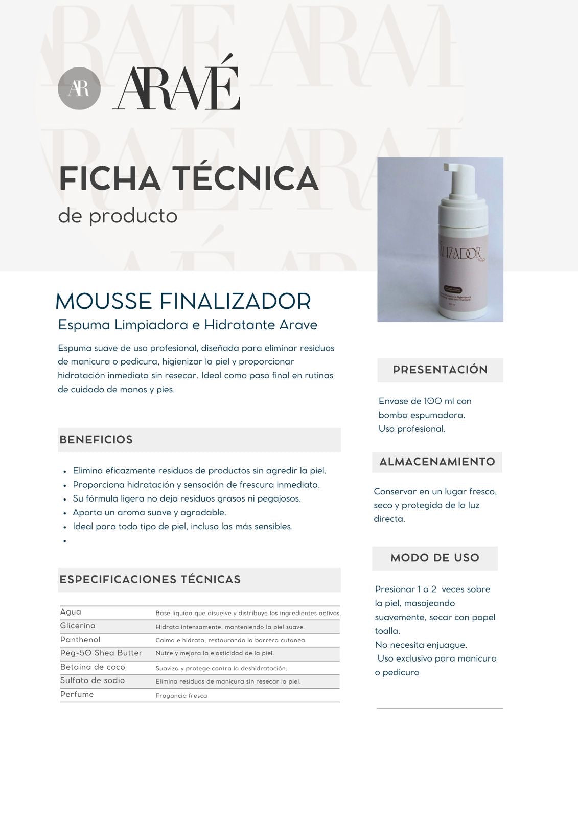 Espuma Mousse Finalizador 100 ml
