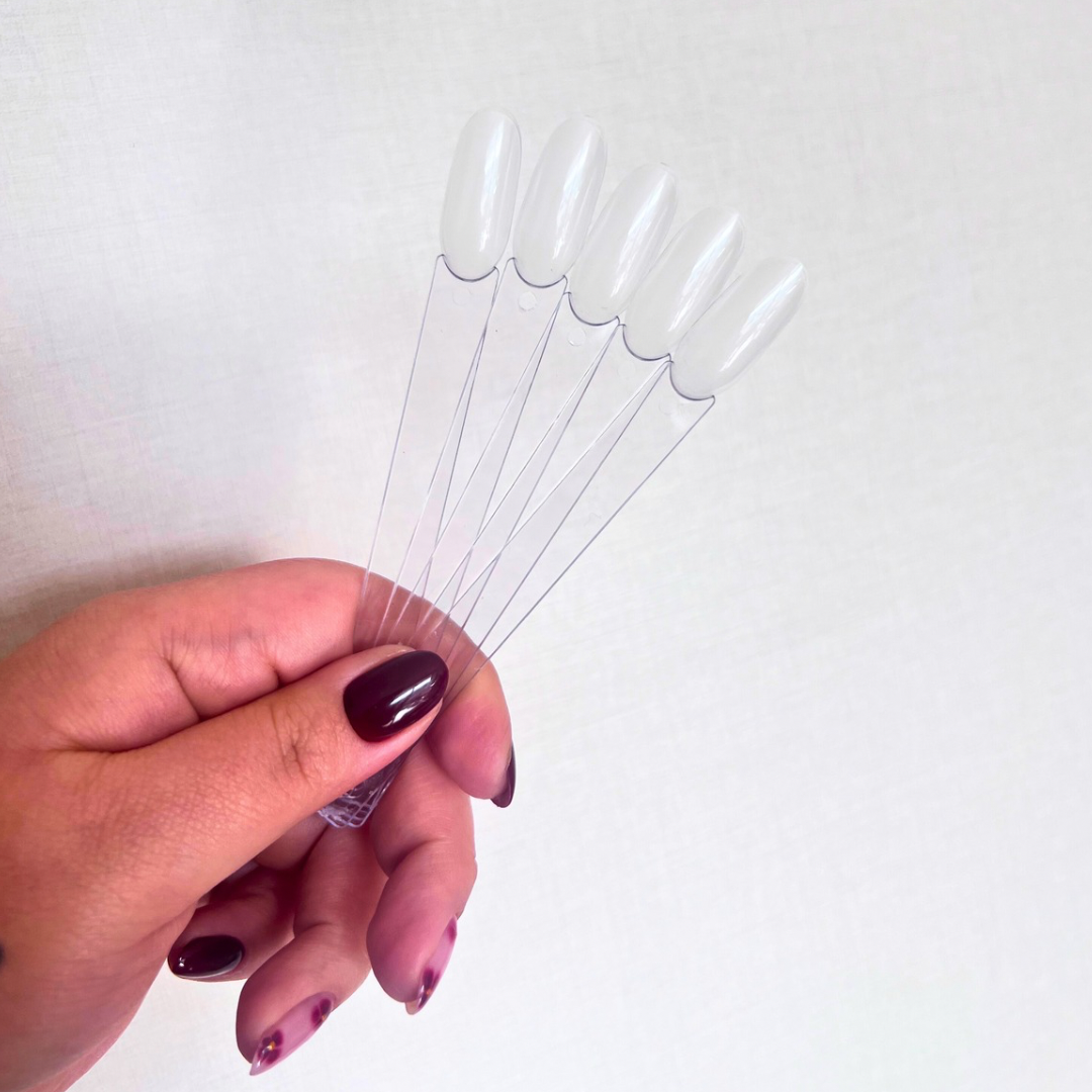 Muestrario Uñetas Transparentes Ovaladas Nail Pro - 50 Unidades