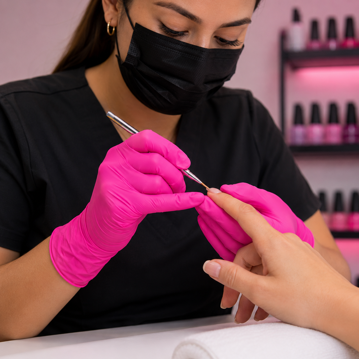 Guantes De Nitrilo Fucsia - Talla M