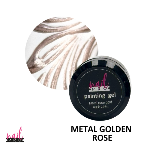 Gel Paint Metalizado Rose Gold Nail Pro 10 Gr