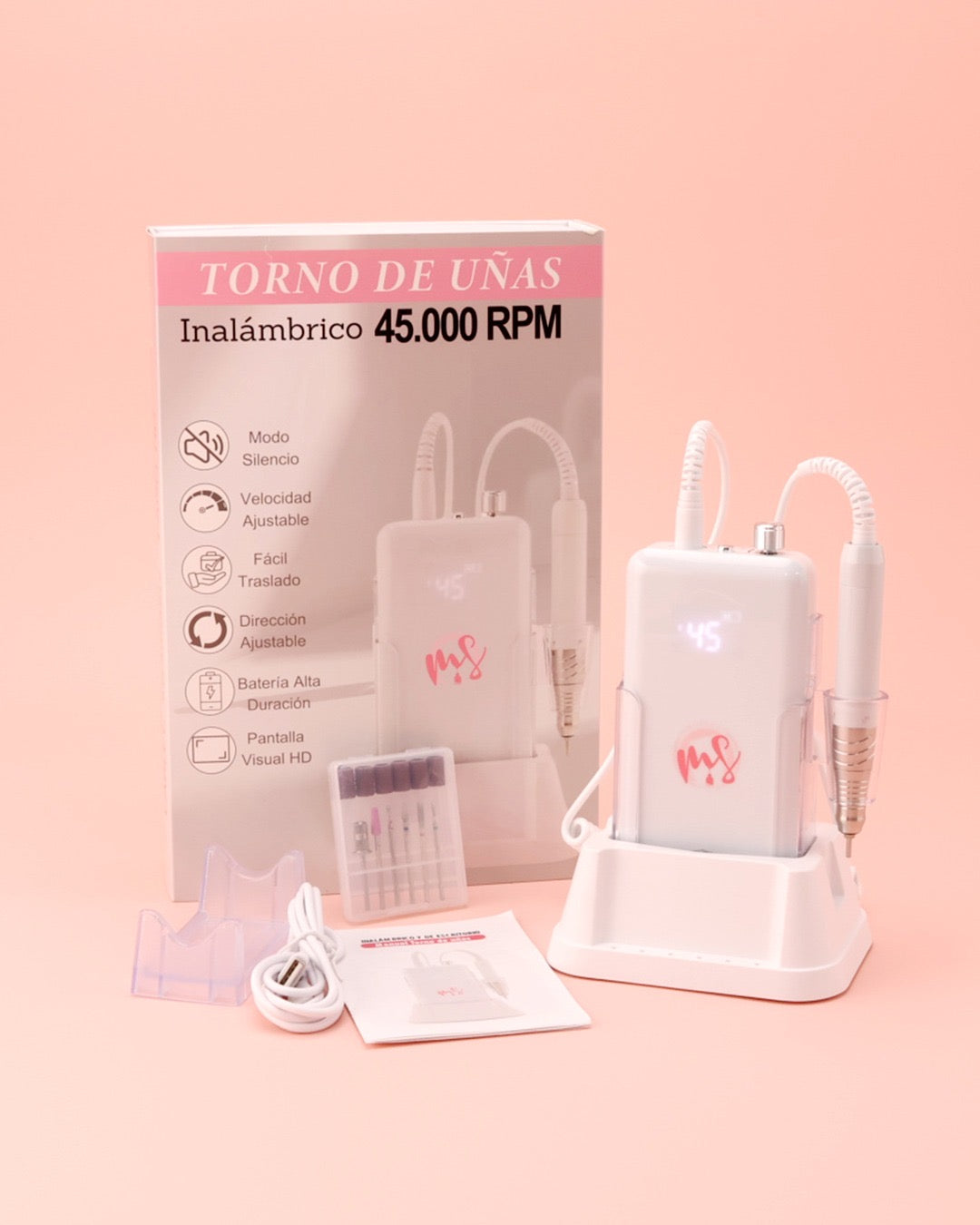 Torno Inalámbrico Blanco Manikyurstore 45.000 Rpm