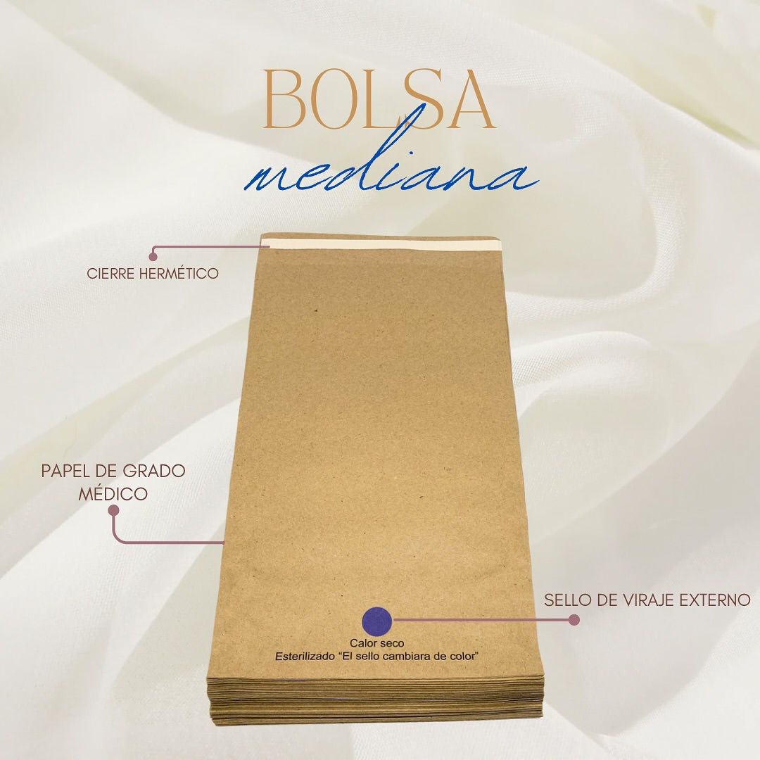 Bolsas de papel kraft para esterilización (Sobres Medianos) – 50 unidades