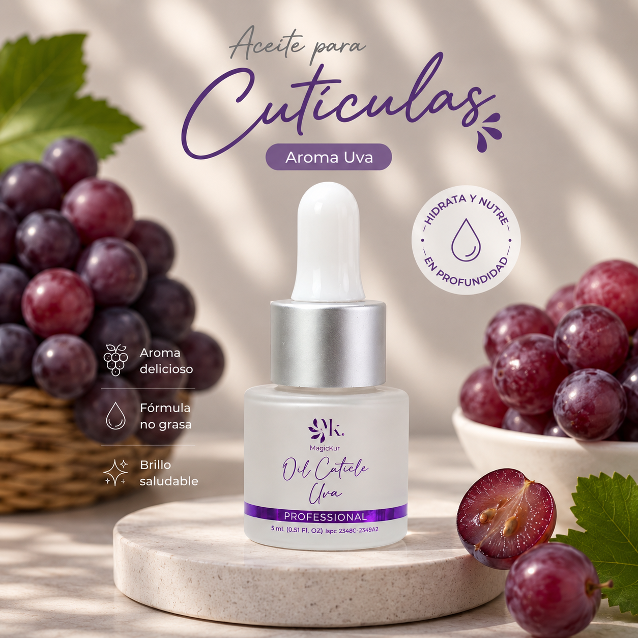 Aceite De Cutículas Uva Magickur 5 ml
