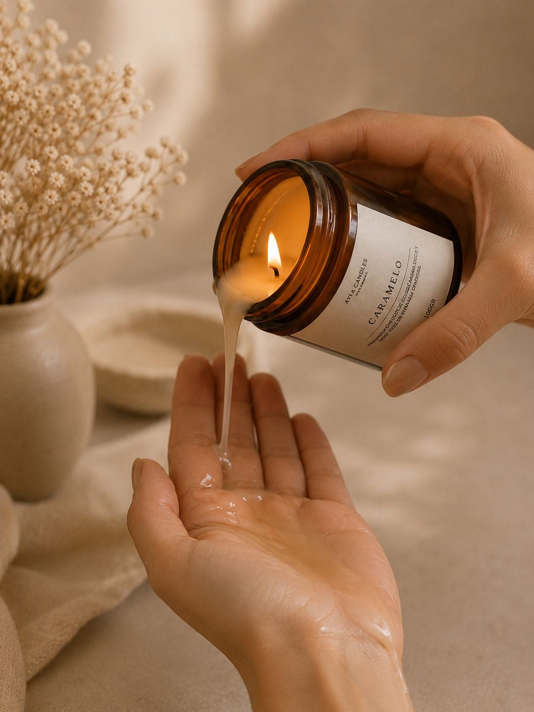 PREVENTA - Vela Para Masajes De Manos y Pies - Caramelo