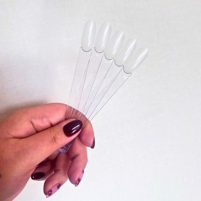Muestrario Uñetas Transparentes Ovaladas Nail Pro - 50 Unidades