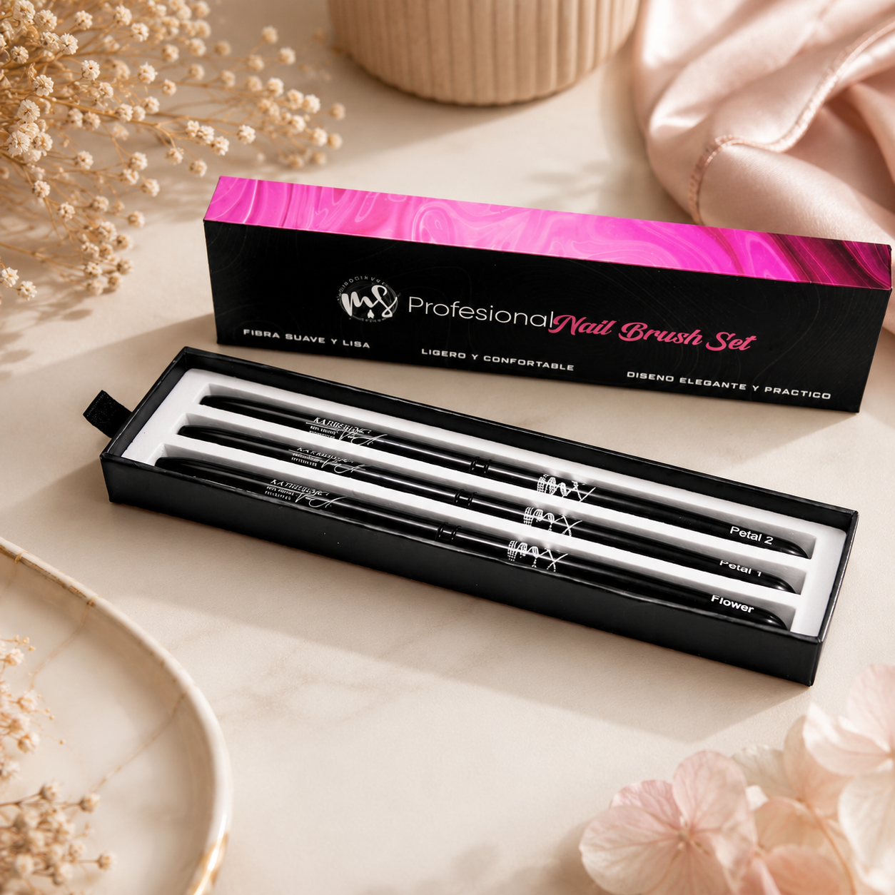 Kit Pinceles Profesionales Para Flores - By Pekat Nails