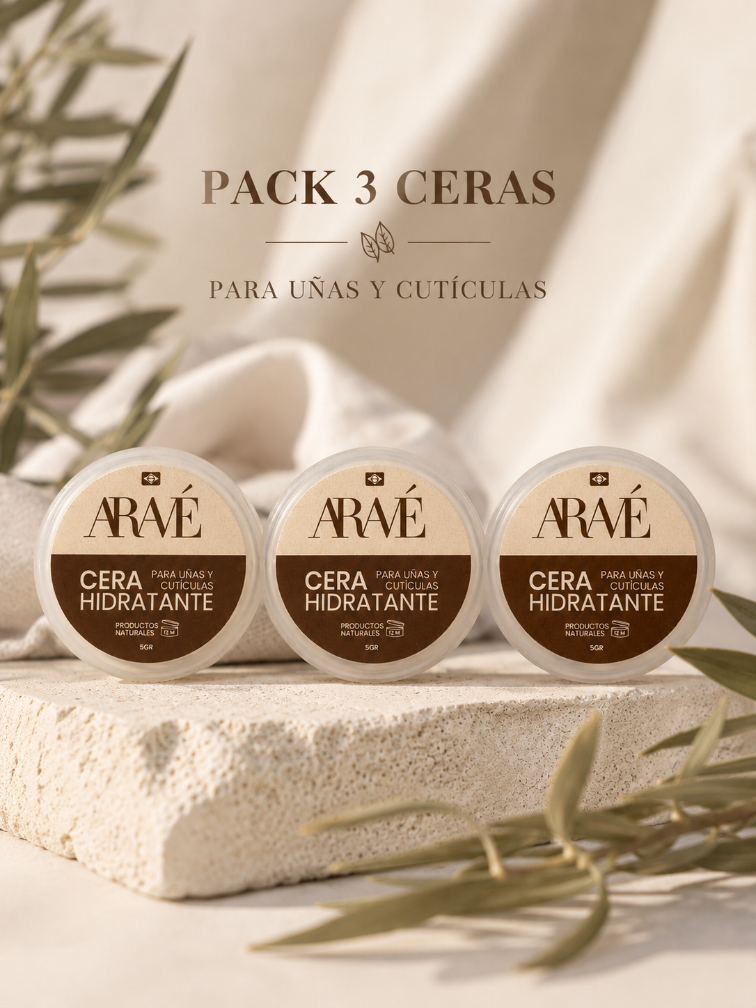 Pack 3 Unidades - Cera Hidratante Para Cutículas