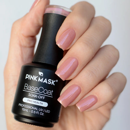 Rubber Base Coat "Sparkly Pink" Pink Mask 15ml