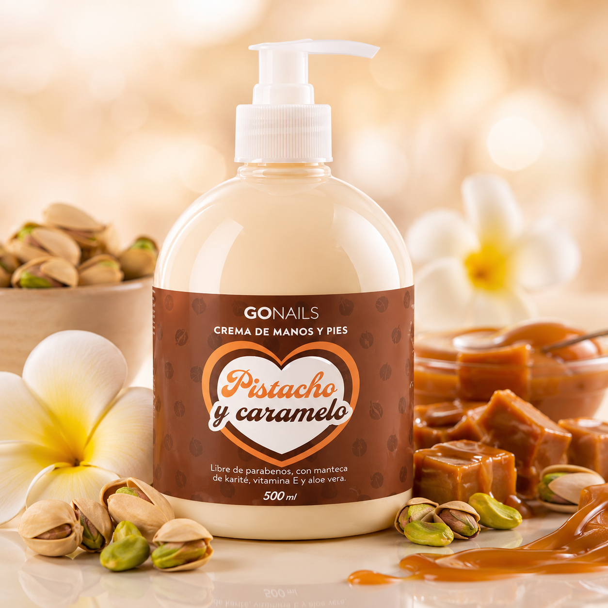 Crema De Manos y Pies Pistacho Caramelo Go Nails - 500 ml
