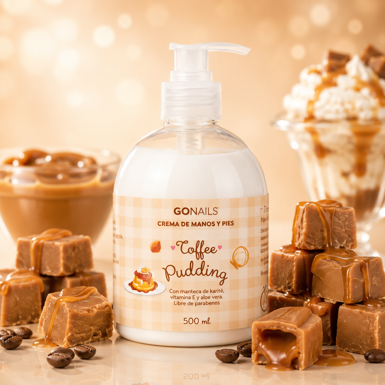 Crema De Manos y Pies Toffe Pudding Go Nails - 500 ml