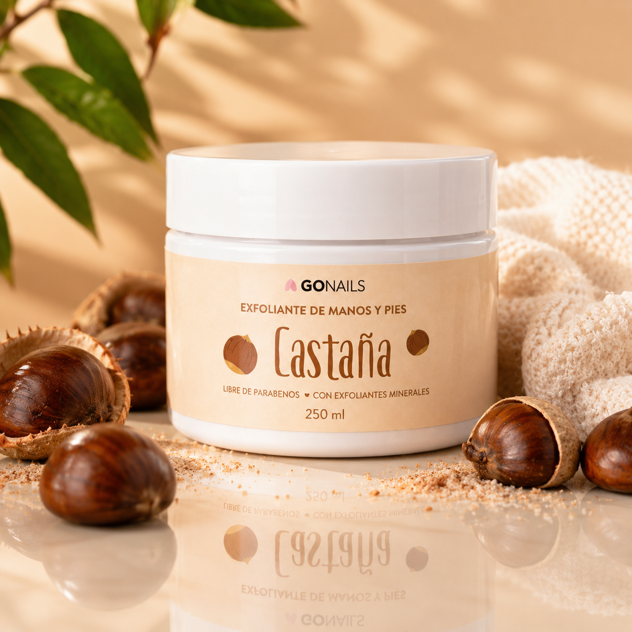 Exfoliante De Manos y Pies Castaña Go Nails - 250 ml