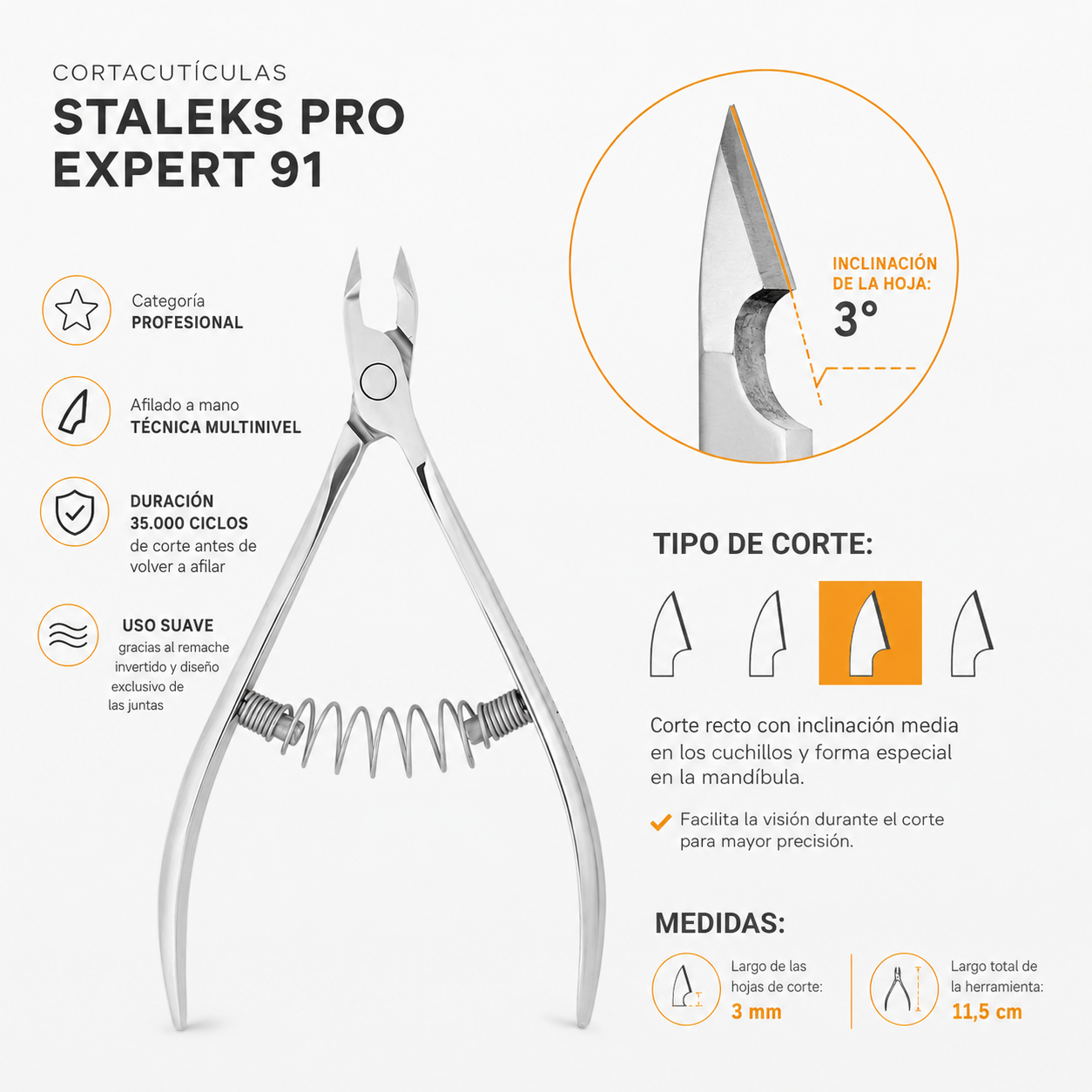 Corta Cutículas Staleks Pro Expert 91 3mm