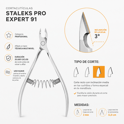 Corta Cutículas Staleks Pro Expert 91 3mm
