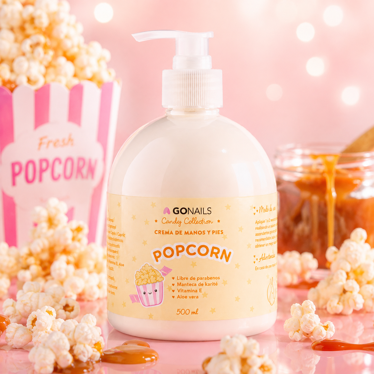Crema De Manos y Pies Popcorn Go Nails - 500 ml