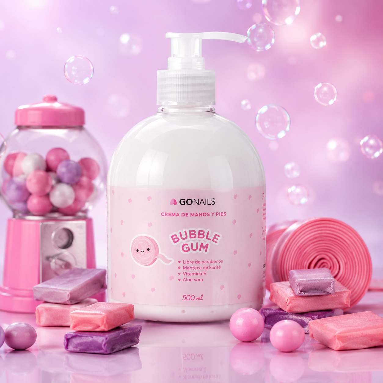 Crema De Manos y Pies Go Nails Bubble Gum - 500 ml