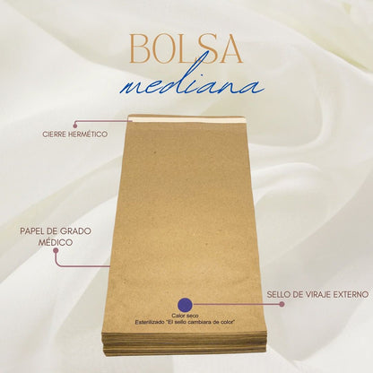 Bolsas de papel kraft para esterilización (Sobres Medianos) – 50 unidades