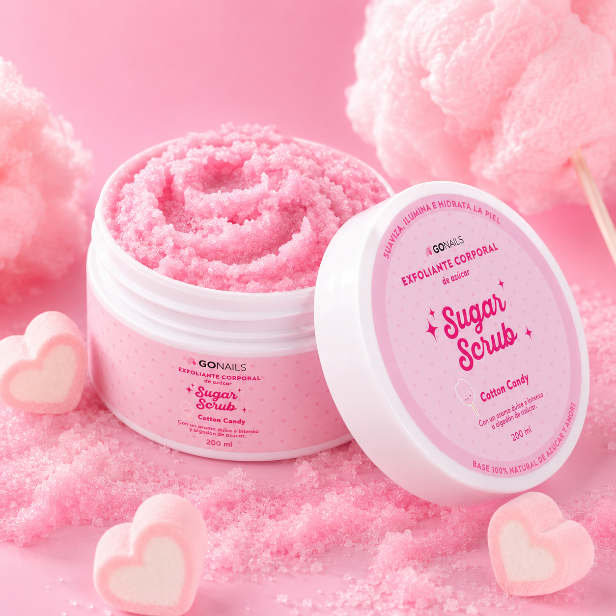 Exfoliante De Manos y Pies Cotton Candy Go Nails - 200 ml