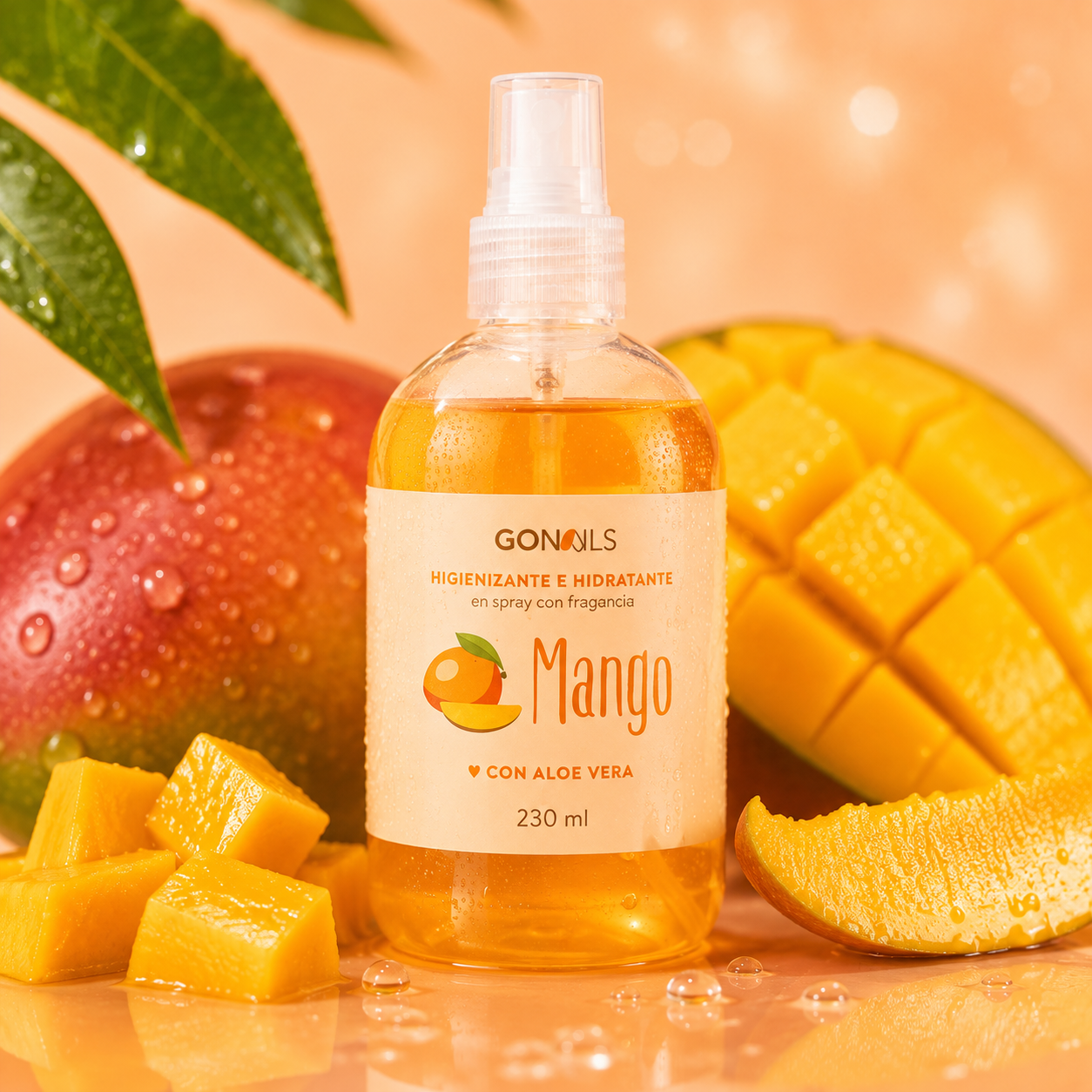Higienizante e Hidratante De Manos y Pies Mango Go Nails- 230 ml